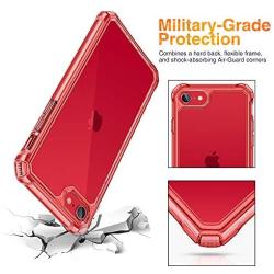 ESR Air Armor Designed for iPhone SE 2020 Case/iPhone 8 Case [Shock-Absorbing] [Scratch-Resistant] [Military Grade Protection] Hard Polycarbonate + Flexible Polymer Frame, for iPhone SE 2020/8, Red