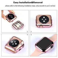 Mastten 2-Pack 38mm Case Compatible for Apple Watch Screen Protector, Full Protective Case TPU HD Ultra-Thin Cover Compatible for iWatch Series 3 2 1, Black, Clear