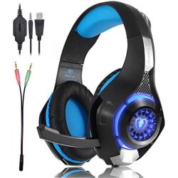 ATTONE Gaming Headset with Microphone for New Xbox 1 PS4 PC Cellphone Laptops Computer - Surround Sound, Noise Reduction Game Earphone with LED Lighting 3.5MM