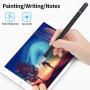 Capacitive Stylus Pen for Touch Screens, High Sensitivity Pencil Magnetism Cover Cap Compatible with iPad Pro/iPad Mini/iPad Air/iPhone Series All Capacitive Touch Screens (Black)