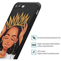 XIX iPhone 7 Plus iPhone 8 Plus Case African American Afro Girls Women Slim Fit Shockproof Bumper Cell Phone Accessories Thin Soft Black TPU Protective Apple iPhone 7 Plus Cases (09)