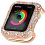 Ritastar for Apple Watch Case 40mm Studded with Bling Rhinestone Sparkling Crystal Stainless Steel Protective Cover Bumper Protector Embossed with Metal Rose Flower for iWatch Series 5 4,Rose Gold