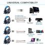 EasySMX Comfortable LED 3.5mm Stereo Gaming LED Lighting Over-Ear Headphone Headset Headband with Mic for PC Computer Game with Noise Cancelling & Volume Control
