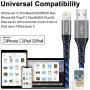 iPhone Charger, iCrius Apple MFi Certified 6FT Lightning Cable Led Light Up USB Fast Charging Cord Compatible with iPhone SE/ 11/Pro/Max/X/XS/XR/XS Max/8/Plus/7/7 Plus/6/6S/6 Plus, iPod Touch (Blue)