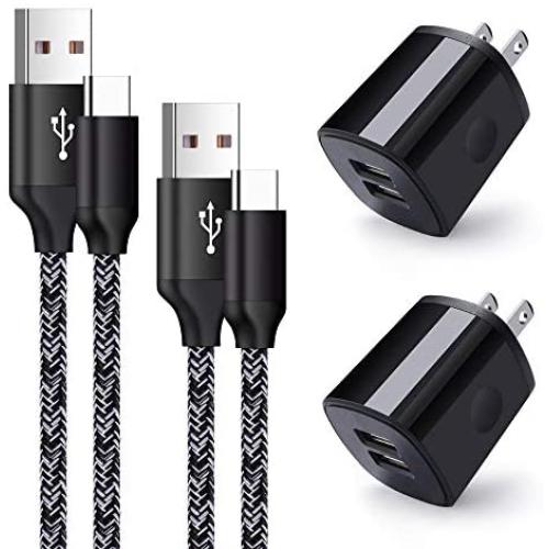 USB C Wall Charger, USB Charging Plug Charger Brick with Type C Cable Cell Phone C Charger Cord Compatible with Samsung Galaxy S10,S9,S8,A80,A70,OnePlus 7 Pro,7,6T,6,5T,Google Pixel 3a