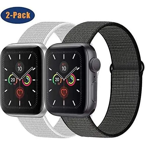OHCBOOGIE Compatible with Apple Watch Band 38mm 40mm 42mm 44mm, Sport Band Soft Breathable Nylon Replacement Compatible with iWatch Series 5/4/3/2/1,2pack OHCBOOGIE Compatible with Apple Watch Band 38mm 40mm 42mm 44mm, Sport Band Soft Breathable Nylon Replacement Compatible with iWatch Series 5/4/3/2/1,2pack