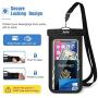JOTO Universal Waterproof Pouch, IPX8 Waterproof Cellphone Dry Bag Underwater Case for iPhone 11 Pro Max Xs Max XR X 8 7 6S+ SE 2020, Galaxy S20 Ultra S10 S9 S8/Note10+ 9 up to 6.9" -2 Pack, Black
