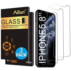 Ailun for Apple iPhone Xs/iPhone X/iPhone 11 Pro Screen Protector,3 Pack,5.8 Inch Display,Tempered Glass 2.5D Edge Work Most Case[NOT for iPhone 11,6.1 inch]