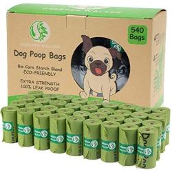 Greener Walker Poop Bags for Dog Waste-540 Bags,Extra Thick Strong 100% Leak Proof Biodegradable Dog Waste Bags