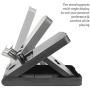 Stand for Nintendo Switch, TJS Nintendo Switch Stand Holder [Play While Charging] [Multi-angle Adjustable] [Travel Friendly] Switch Stand Dock Bracket with Air Vents, Portable Playstand Cradle (Black)