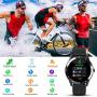 Blackview Smart Watch for Android Phones and iOS Phones, Smart Watches for Men Women, Fitness Tracker Watch with Heart Rate Sleep Monitor, 1.3" Full Touch Screen, 5ATM Waterproof Pedometer(46mm)