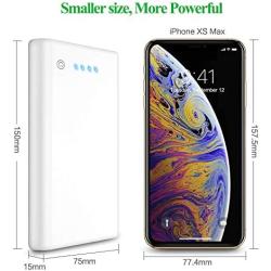 Portable Charger Power Bank【24800mAh】HETP High Capacity External Battery Pack with 4 LED Lights Ultra-Compact High-Speed Recharging Battery Charger for Smart Phone Android Phone Tablet and More- White