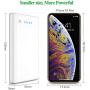 Portable Charger Power Bank【24800mAh】HETP High Capacity External Battery Pack with 4 LED Lights Ultra-Compact High-Speed Recharging Battery Charger for Smart Phone Android Phone Tablet and More- White
