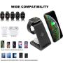 Wireless Charger, 3 in 1 Qi-Certified Fast Wireless Charging Station Charger Stand Dock for iPhone 11/11pro/11pro Max/X/XS/XR/Xs Max/8/8 Plus, Apple Watch Series 5/4/3/2/1, AirPods 1/2/Pro, Samsung S9