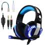 TurnRaise Stereo PC Gaming Headset with Mic, Blue LED Light Over-Ear Headphone Noise Isolation Volume Control for PS4, PSP, Laptop, Smartphones