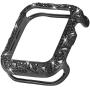 Ritastar for Apple Watch Case 40mm Stainless Steel Protective Bumper Cover Studded with Bling Rhinestones Anti-crack Shockproof Full Protection Protector Embossed with Dressy Rose for iWatch 5 4,Black