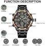 GOLDEN HOUR Luxury Stainless Steel Analog Digital Watches for Men Male Outdoor Sport Waterproof Big Heavy Wristwatch