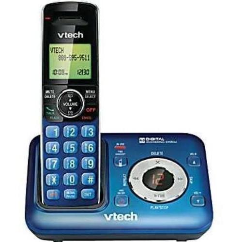 VTech CS6429-15 Dect 6.0 Cordless Phone with Digital Answering System and Caller ID, Expandable Up To 5 Handsets, Wall mountable, Blue