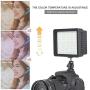 Vbestlife 160 LED Video Light with Cold Shoe, 5600K CRI85+ Dimmable Light Digital Camera Fill Light for Nikon Sony Canon with Three Color Patches