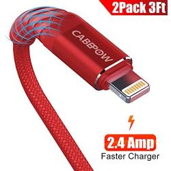 iPhone Charger 3ft, 2 Pack Lightning Cable 3 Foot Nylon Braided USB Charging & Syncing iPhone Cord 3 feet Compatible with iPhone Xs/XR/XS Max/X/7/7Plus/8/8Plus/6S