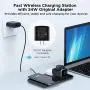 LETSCOM Wireless Charger,3 in 1 Qi-Certified 15W Fast Charging Station with QC3.0 Adapter for Apple Watch, AirPods, Wireless Charging Dock Compatible with iPhone 11/11 Pro/XS Max/XR/XS/X/iWatch Series