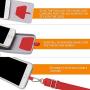 Phone Lanyard, Doormoon Universal Neck Strap with Patch for Phone Case Wallet Tether Key Chain ID Badge Holder for Most Smartphones, 2 Pack, Black Red