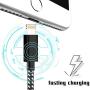 PLmuzsz iPhone Charger,MFi Certified Lightning Cable 5 Pack(3+3+6+6+10ft) Durable High-Speed Charger Nylon Braided Cord Compatible iPhone Xs/Max/XR/X/8/8Plus/7/7Plus/6S/6S Plus/SE/iPad/Nan Black&White