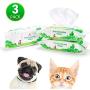 PUPTECK Pet Grooming Wipes for Dogs & Cats - Multi-Packs Hypoallergenic Puppy Cleaning Wipes for Ears Eyes Face Butt Paw Body, Fragrance - Free, 80 Counts per Pack