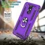 LG Stylo 5 Case, LG Stylo 5 Plus Case, LG Stylo 5V Case with Tempered Glass Screen Protector [2Pack], Jshru Military Grade Protective Phone Case with Ring Car Mount Kickstand for LG Stylo 5X Purple
