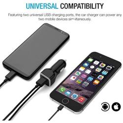 iPhone Car Charger, [Apple MFI Certified] Lighting Car Charger for iPhone X, XR, XS, 8, 8 Plus, 7, 7 Plus 6S / 6S Plus, 6 Plus, SE, 5S, iPad Pro, Air 2, Mini 4 with Extra USB Port