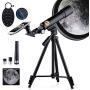 HUTACT Telescope for Kid HD 90X Refractor Telescopes for Astronomy Adjustable Tripod, Phone Adapter, Moon Map, Moon Filter,Compass