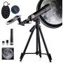 HUTACT Telescope for Kid HD 90X Refractor Telescopes for Astronomy Adjustable Tripod, Phone Adapter, Moon Map, Moon Filter,Compass HUTACT Telescope for Kid HD 90X Refractor Telescopes for Astronomy Adjustable Tripod, Phone Adapter, Moon Map, Moon Filter,Compass