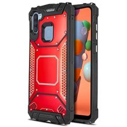 CasemartUSA Phone Case for [Samsung Galaxy A11], [Alloy Series][Red] Aluminum Metal Plate Military Grade Shockproof Protective Cover for Samsung Galaxy A11 (Verizon, AT&T, Metro, T-Mobile)