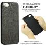 YFWOOD Compatible for iPhone 7 Wood Case, for iPhone 8 Case with Real Wood Engraving Totem Pattern Hybrid Rubber Slim Shock Absorption Heavy Duty Protective Bumper Case for iPhone 7/8/ iPhone SE 2020