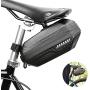 WIOR Bike Saddle Bag, Portable Bike Seat Bag Waterproof with Zipper & Hard Shell, Mountain Road Bikes Bicycle Under Seat Bag for Outdoor Riding Cycling Accessories (Black)