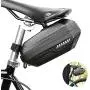 WIOR Bike Saddle Bag, Portable Bike Seat Bag Waterproof with Zipper & Hard Shell, Mountain Road Bikes Bicycle Under Seat Bag for Outdoor Riding Cycling Accessories (Black) WIOR Bike Saddle Bag, Portable Bike Seat Bag Waterproof with Zipper & Hard Shell, Mountain Road Bikes Bicycle Under Seat Bag for Outdoor Riding Cycling Accessories (Black)