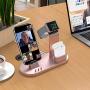 OLEBR 3 in 1 Charging Stand Compatible with iWatch Series 5/4/3/2/1, AirPods and iPhone 11/Xs/X Max/XR/X/8/8Plus/7/7 Plus /6S /6S Plus(Original Charger & Cables Required) Rose Gold
