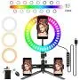 10" Selfie Ring Light with Tripod Stand and Phone Holder Camera Ringlight for Photography,YouTube,Makeup,Live Stream,Video Shooting with iPhone Android 10" Selfie Ring Light with Tripod Stand and Phone Holder Camera Ringlight for Photography,YouTube,Makeup,Live Stream,Video Shooting with iPhone Android
