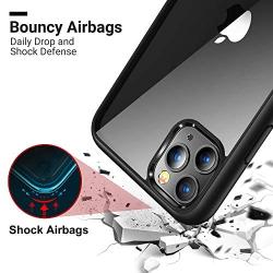 CASEKOO Crystal Clear Compatible with iPhone 11 Pro Max Case, [Anti-Yellowing] Shockproof Protective Hybrid Phone Cases Slim Lightweight Cover for iPhone 11 Pro Max (6.5 inch) 2019 - Matte Black