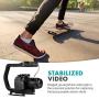 Movo MicRig-W2 Wireless Microphone + LED Light Filmmaker Bundle - Video Handle Camera Stabilizer with Dual Wireless Lavalier Microphone Compatible with DSLR Cameras, iPhone, Android Smartphones