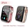 [2-Pack] Julk Case for Apple Watch Series 5 / Series 4 Screen Protector 40mm, 2019 New iWatch Overall Protective Case TPU HD Ultra-Thin Cover for Series 5/4 (1 Rose Pink+1 Transparent)