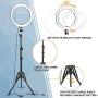 10 inch Ring Light with Tripod Stand - Foleto LED Camera Selfie Light Ring with iPhone Tripod and Phone Holder for Video Photography Makeup Live Streaming, Compatible with iPhone and Android Phone