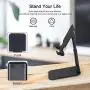 Cell Phone Stand, ANDATE Angle Height Adjustable Cell Phone Stand for Desk, Fully Foldable Cell Phone Holder, Tablet Stand, Case Friendly Compatible with All Mobile Phone/iPad/Kindle/Tablet (Black)