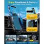 [2020 Upgraded] VANMASS Car Phone Mount [Fingerprint Clamps] Hands-Free Phone Holder for Car Dashboard Windshield Air Vent, Super Suction, Compatible iPhone 11 Xs Max XR X 8 SE Samsung S20 S10 Note 10