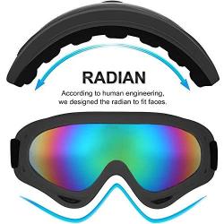 Peicees 4 Pack Winter Ski Goggles with UV400 Protection Adjustable Motorcycle Snow Goggles Tactical Glasses Windproof Sunglasses for Kids Boys Girls