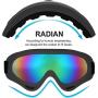 Peicees 4 Pack Winter Ski Goggles with UV400 Protection Adjustable Motorcycle Snow Goggles Tactical Glasses Windproof Sunglasses for Kids Boys Girls