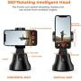 Black 360° Object Tracking Holder Smart Shooting Camera Phone Holder with Object Tracking Mode Face Tracking Mode for Smartphone Work with App (Includes Three AA Batteries)