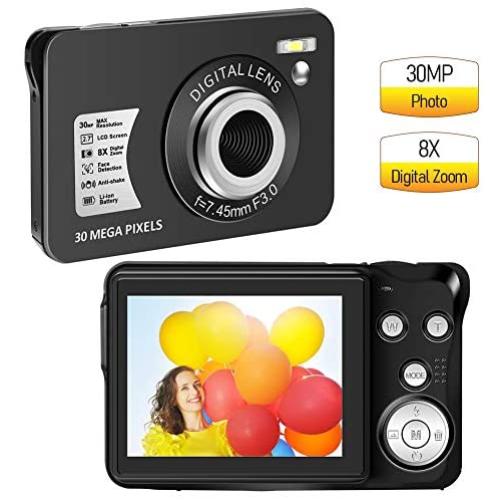 30 MP Digital Camera HD Mini Pocket Camera Camera 2.7 Inch LCD Screen Camera with 8X Digital Zoom Compact Cameras for Adult, Kids, Beginners