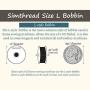 Simthread 144 Prewound Bobbin Thread Size L 60WT (SA155) for Husqvarna Viking pfaff Creative Vision Embroidery Machines Plastic Side - White