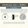 Simthread 144 Prewound Bobbin Thread Size L 60WT (SA155) for Husqvarna Viking pfaff Creative Vision Embroidery Machines Plastic Side - White Simthread 144 Prewound Bobbin Thread Size L 60WT (SA155) for Husqvarna Viking pfaff Creative Vision Embroidery Machines Plastic Side - White